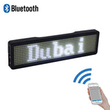 Bluetooth digital LED badge DIY programmable scrolling message mini LED display party event  clear 11*55 pixels LED name sign