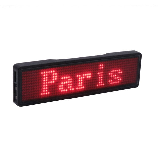Bluetooth digital LED badge DIY programmable scrolling message mini LED display party event  clear 11*55 pixels LED name sign