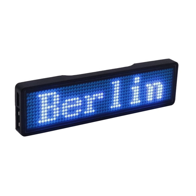 Bluetooth digital LED badge DIY programmable scrolling message mini LED display party event  clear 11*55 pixels LED name sign