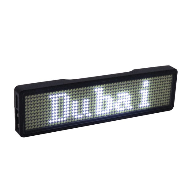 Bluetooth digital LED badge DIY programmable scrolling message mini LED display party event  clear 11*55 pixels LED name sign