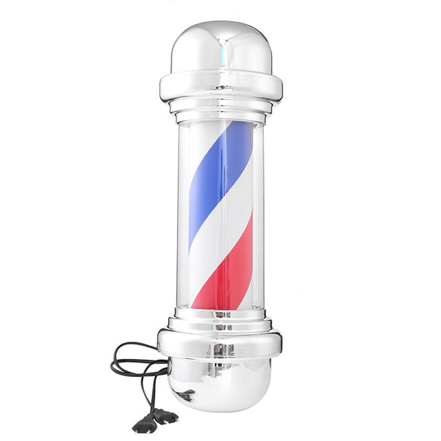 55cm Barber Shop Pole  Rotating Lighting Red White Blue Stripe Rotating Light Stripes Sign Hair Wall Hanging LED Downlights