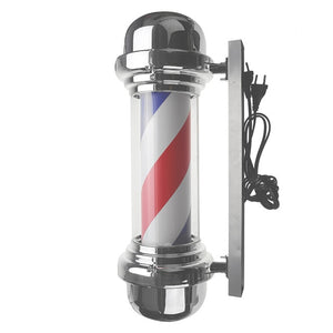 55cm Barber Shop Pole  Rotating Lighting Red White Blue Stripe Rotating Light Stripes Sign Hair Wall Hanging LED Downlights