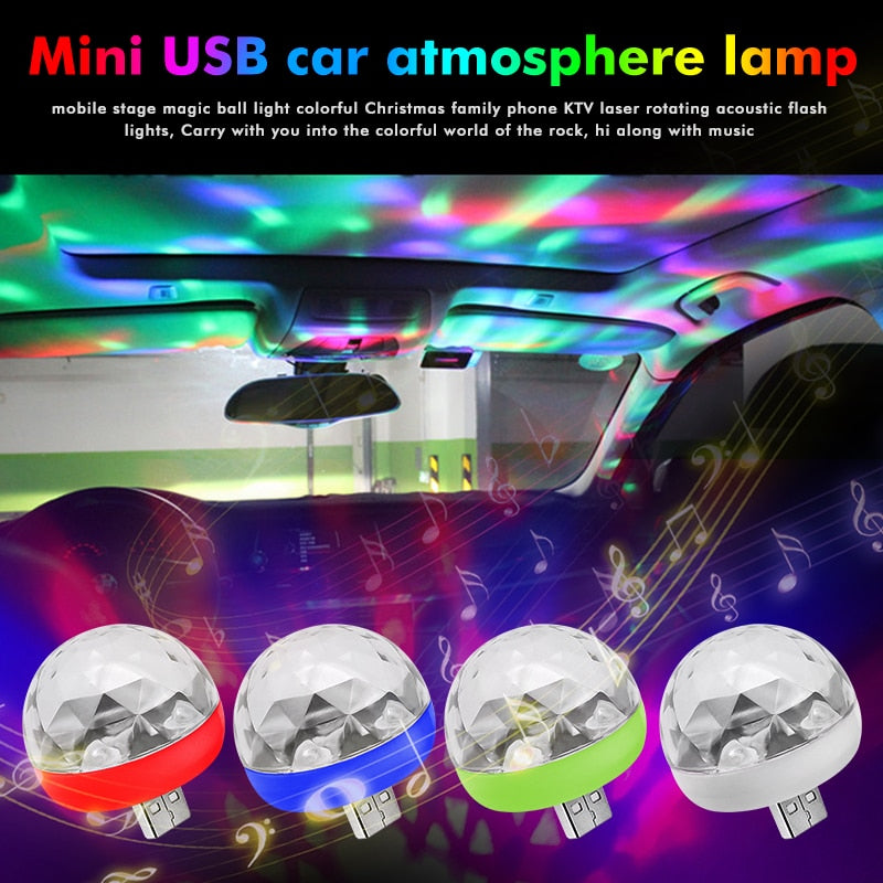 Mini USB LED Disco Stage Light Portable Family Party Magic Ball Colorful Light Bar Club Stage Effect Lamp For Mobile Phone