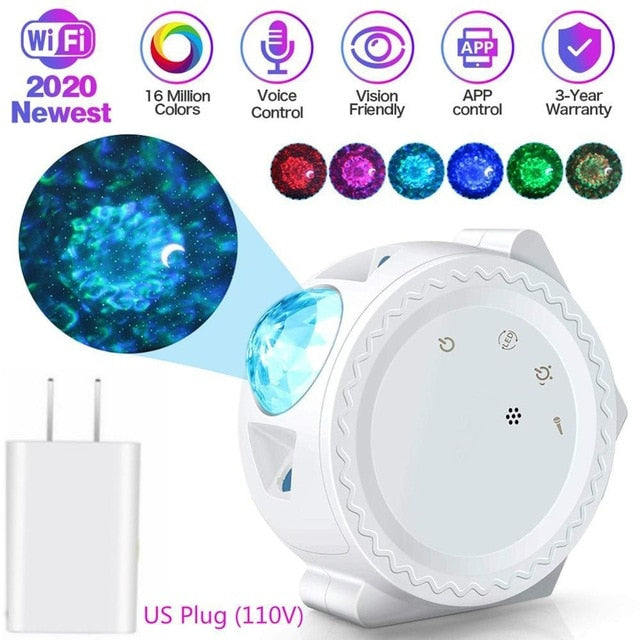 Colorful Starry Sky Galaxy Projector Blueteeth USB Voice Control Music Player LED Night Light USB Charging Projection Lamp  Gift