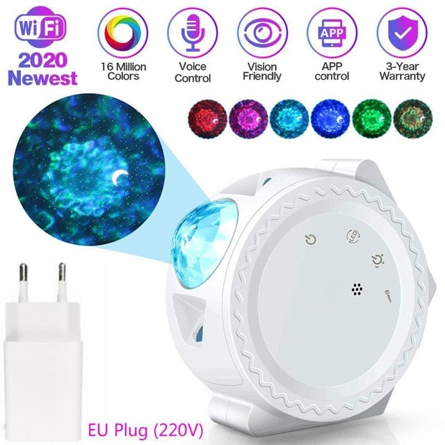 Colorful Starry Sky Galaxy Projector Blueteeth USB Voice Control Music Player LED Night Light USB Charging Projection Lamp  Gift