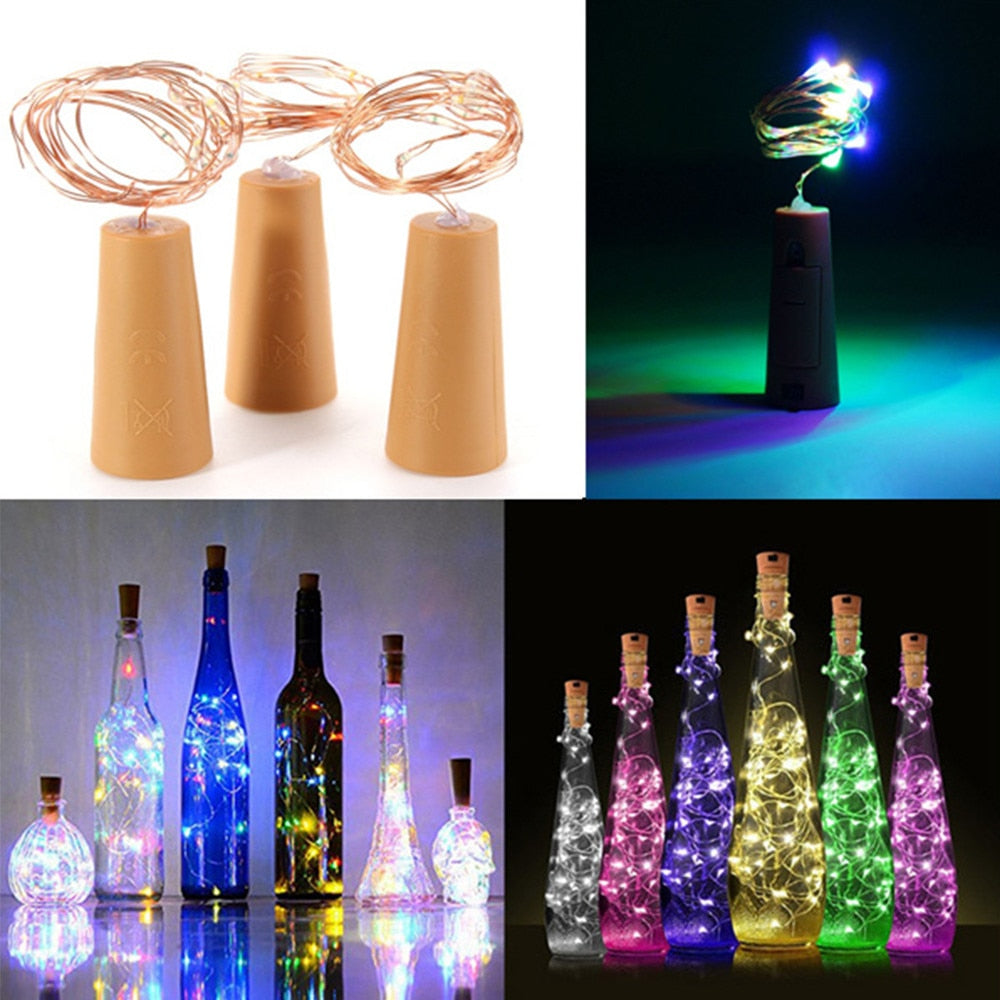 Battery-powered cork wine bottle light 1m / 2m DIY LED string light bar light birthday party wine bottle stopper light strip