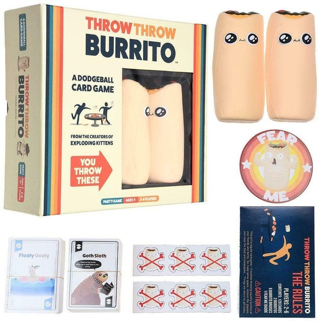 Burrito Throw Dodgeball Throwing Card Game Board Games for Family Home Party Play Cards Reducing Pressure Prop juegos Gift