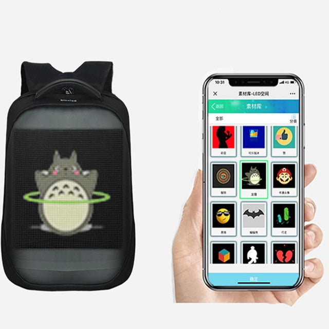 Wifi Smart LED Backpack with led Display Screen Backpack Waterproof for Walking Outdoor Advertising Backpack LED