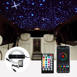 DC12V 6W RGB  Car Roof Star Lights LED Fiber Optic star ceiling Light kits  2M 0.75mm 100~380pcs Optical fiber with RF control