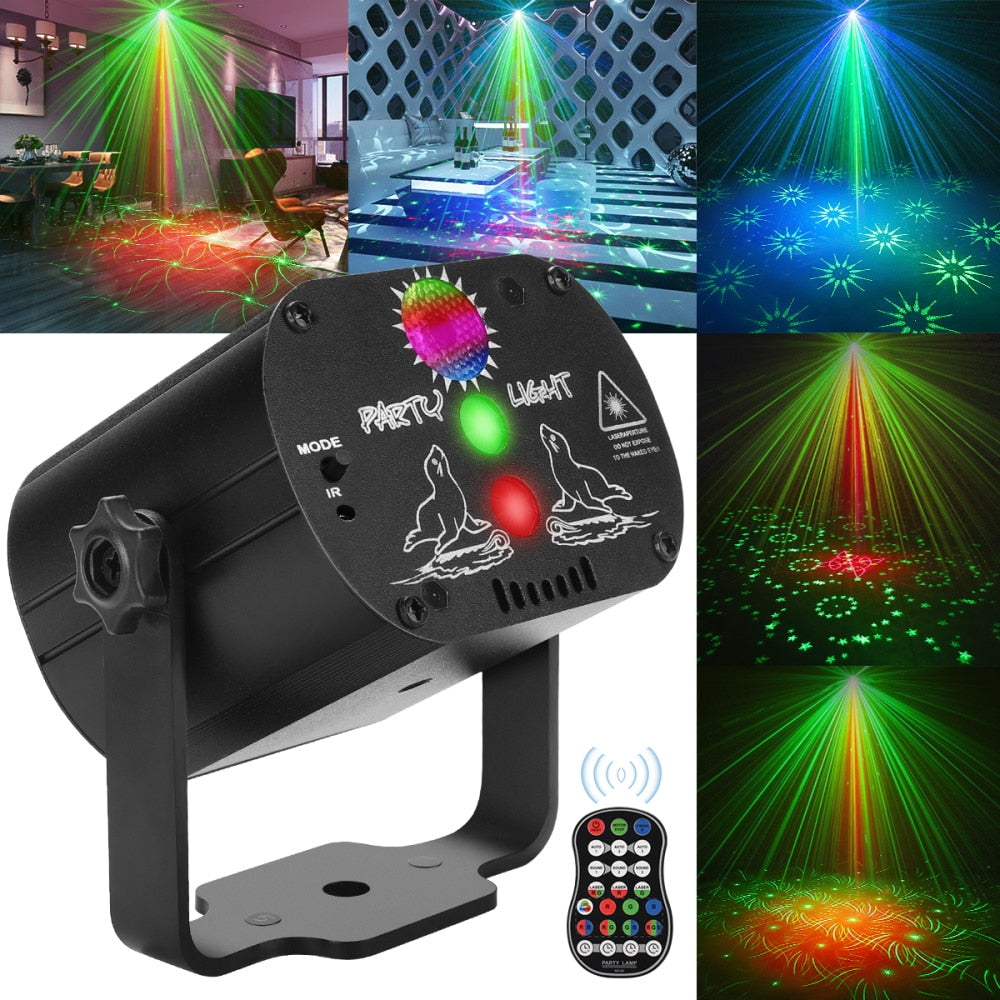 Mini RGB Disco Light DJ LED Laser Stage Projector red blue green Lamp USB Rechargeable Wedding Birthday Party DJ Lamp