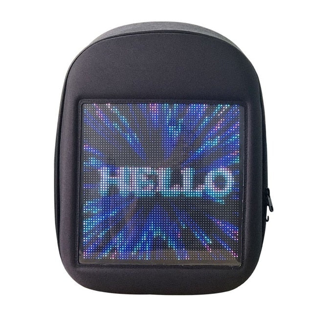 LumiParty LED Screen Dynamic Advertising Backpack DIY Wireless Wifi APP Control Backpack Outdoor City Walking Billboard Backpack