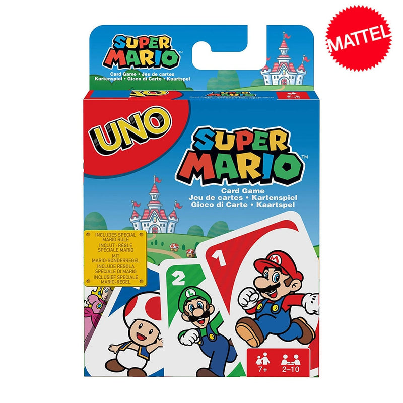 Mattel Games UNO Super Mario Card Game Family Funny Multiplayer Board Game Poker Playing Cards Kids Toys