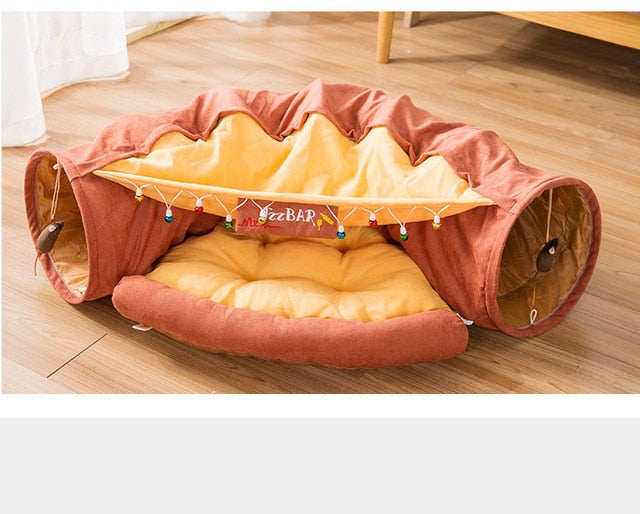 Pet Cats Tunnel Interactive Play Toy Collapsible Ferrets Rabbit Bed tunnels Indoor Toys Kitten Exercising Products