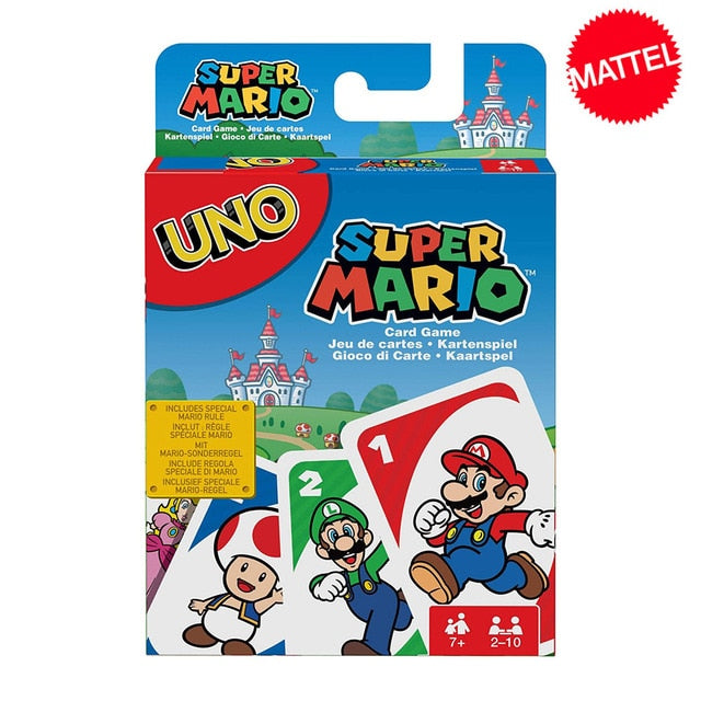 Mattel Games UNO Super Mario Card Game Family Funny Entertainment Board Game Poker Kids Toys Playing Cards