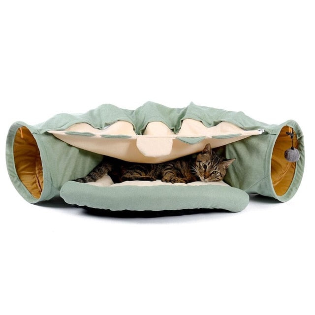 Pet Cats Tunnel Interactive Play Toy Collapsible Ferrets Rabbit Bed tunnels Indoor Toys Kitten Exercising Products