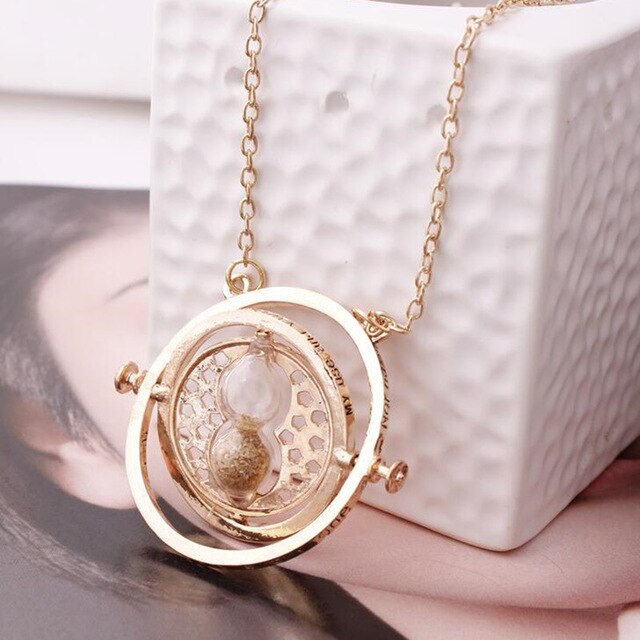 Harry time turner Potter necklace hourglass vintage pendant Hermione Granger for women lady girl wholesale